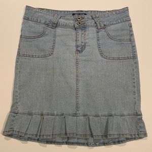 GIRL’S ANGELS DENIM SKIRT W/ RUFFLE.